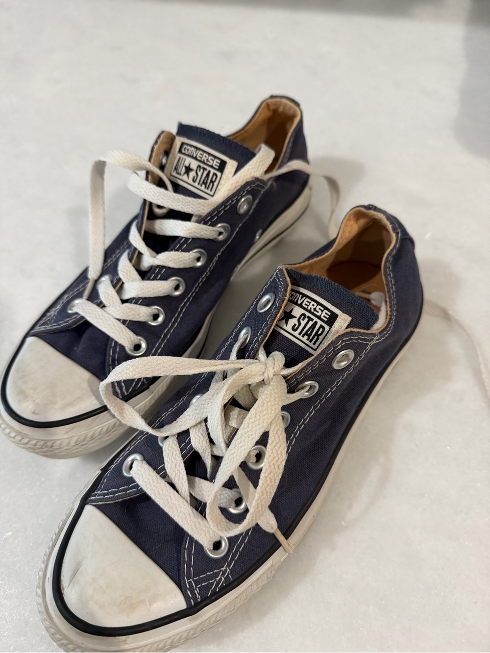 Converse Womens Low-Top Sneakers in Navy and White